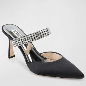 NIB Badgley Mishka Sadiya Glitter Crystal Band Mule Pump